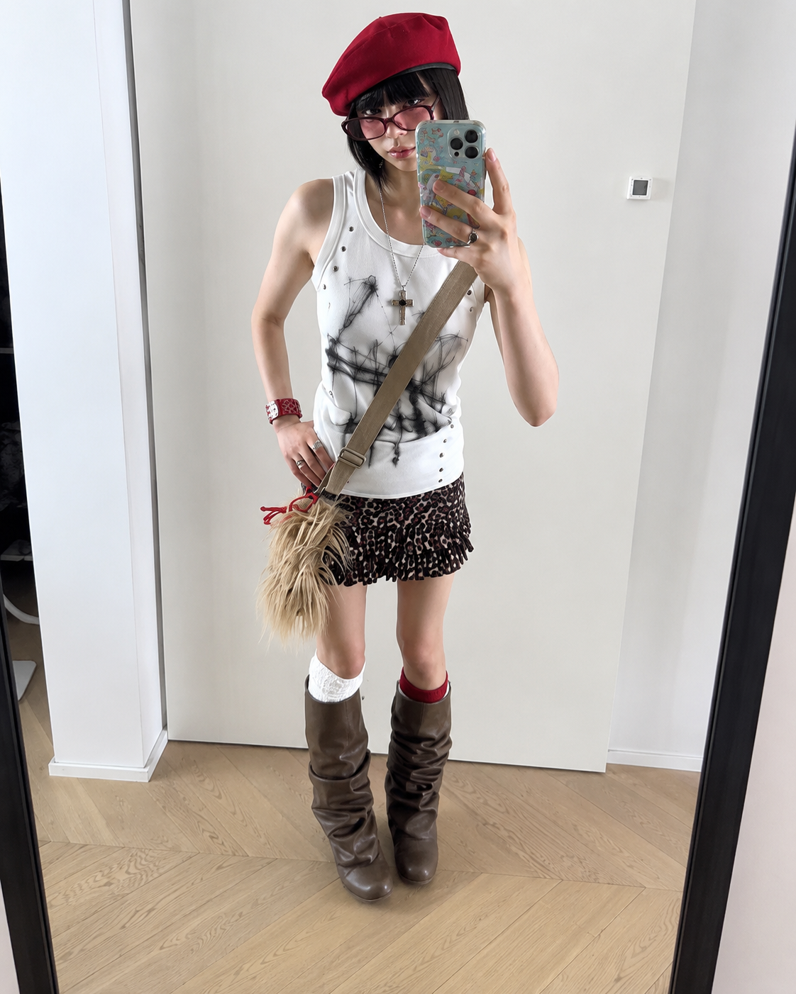 American Gothic Rivet Slim Fit Tank Top