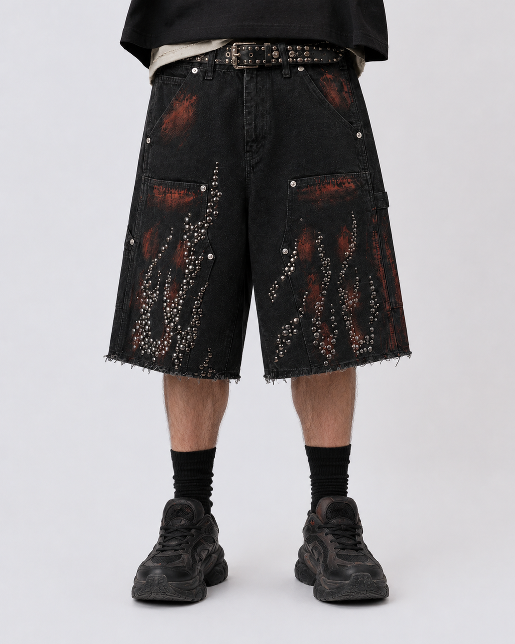 American Retro Short Hellstar Denim Straight Leg Shorts