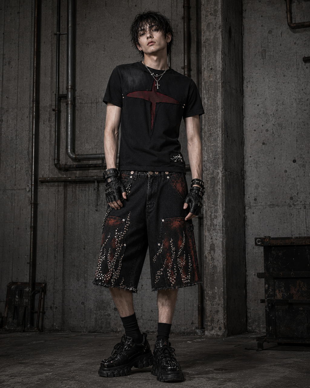 American Retro Short Hellstar Denim Straight Leg Shorts