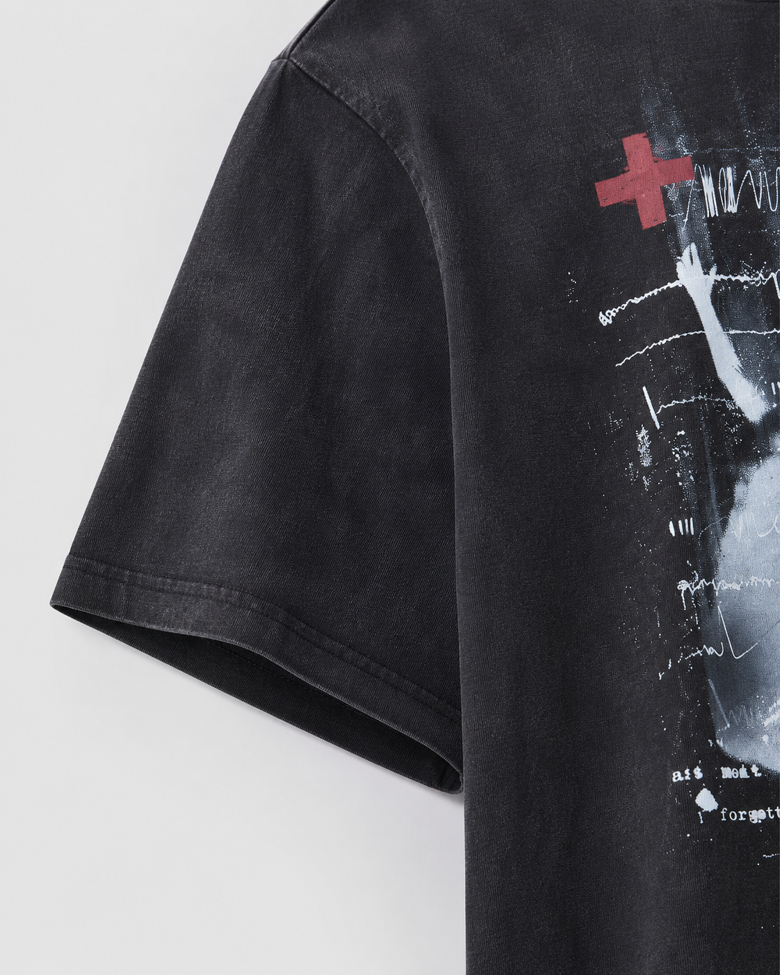 GRYFT Dark Distressed Angel Wing Print T-Shirt