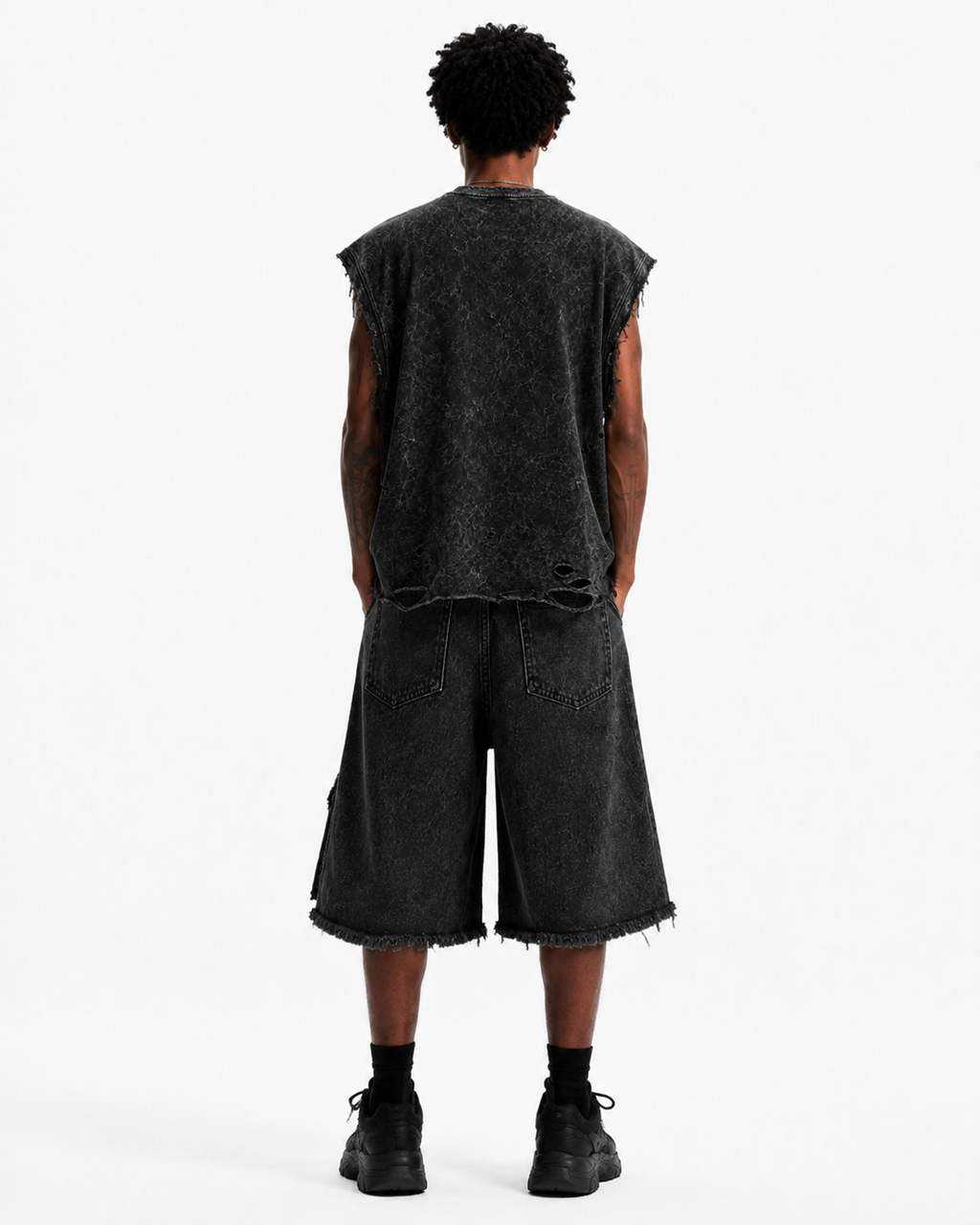 GRYFT Distressed Gothic Cross Graphic Vest