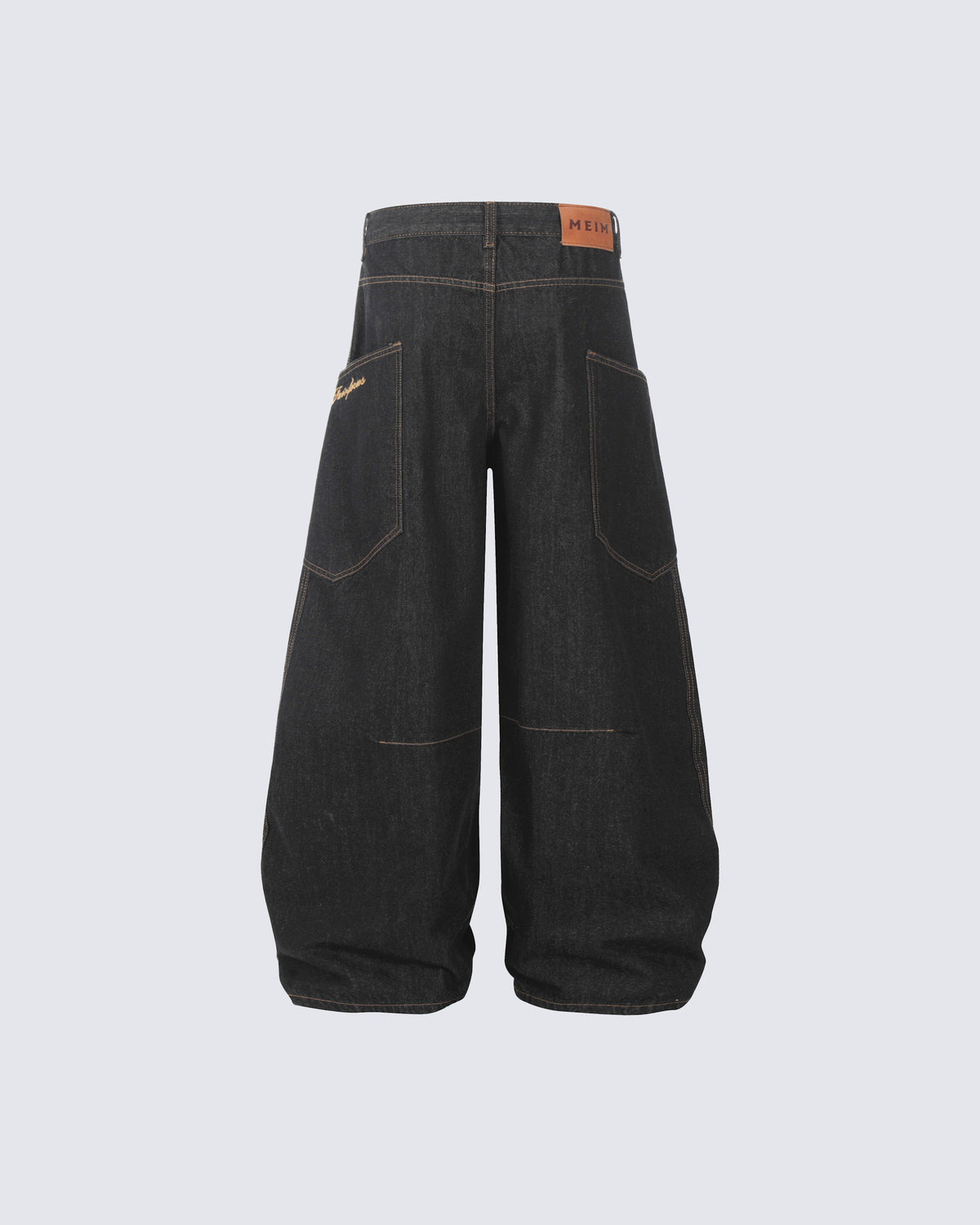 Curved Seam Denim Pants