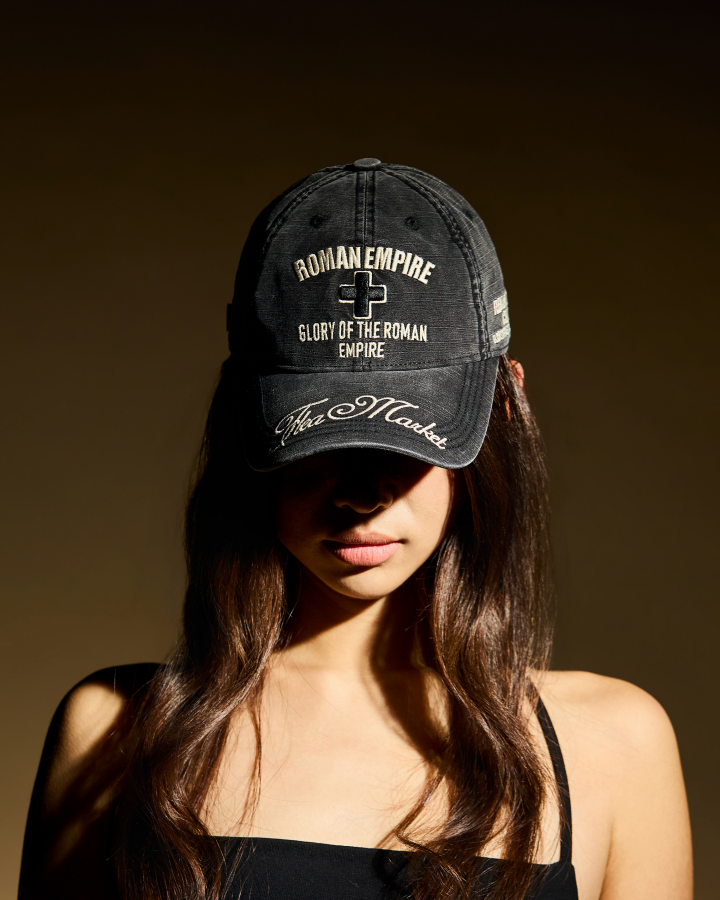 Vintage Washed Roman Letter Embroidery Baseball Cap