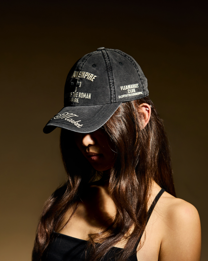 Vintage Washed Roman Letter Embroidery Baseball Cap