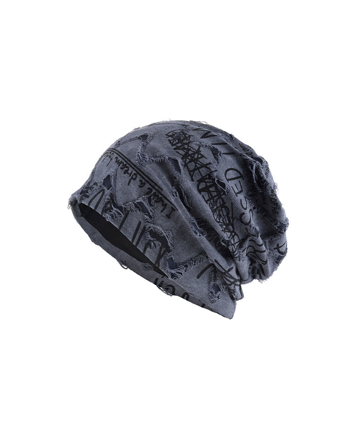 Graffiti Print Slouch Beanie