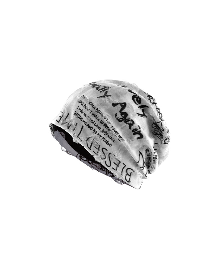 Graffiti Print Slouch Beanie