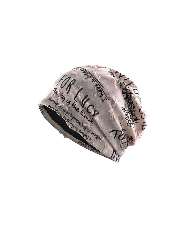 Graffiti Print Slouch Beanie