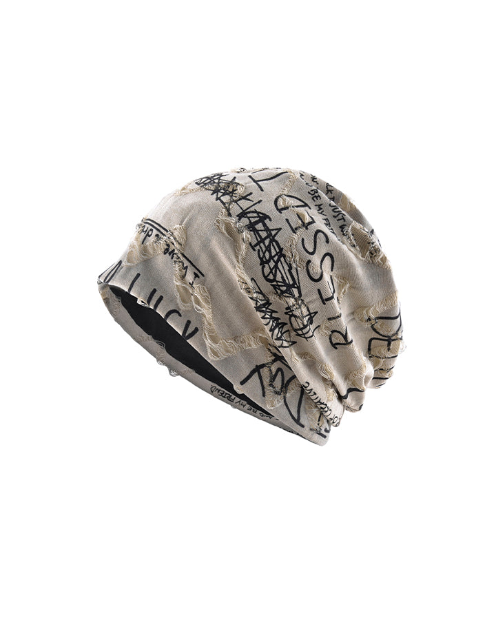 Graffiti Print Slouch Beanie