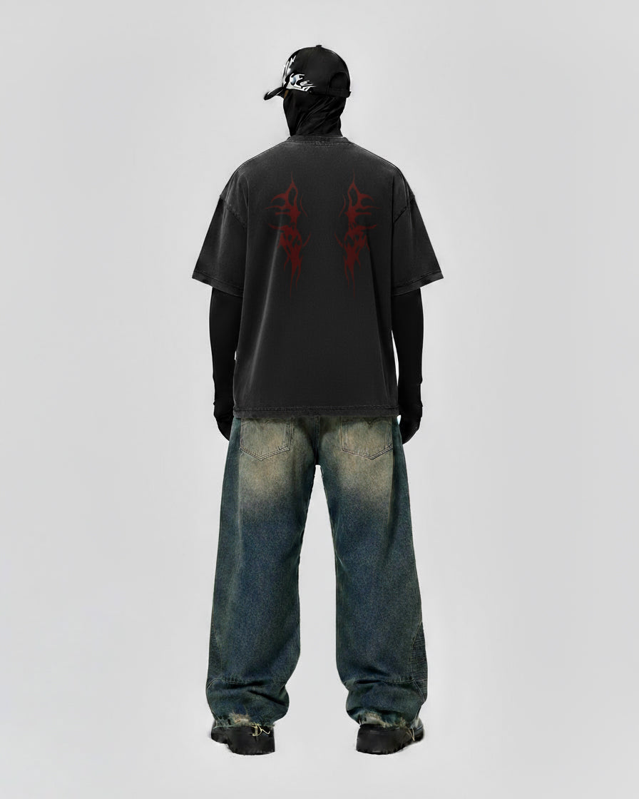 Gothic Angel Graphic Oversized T-shirt