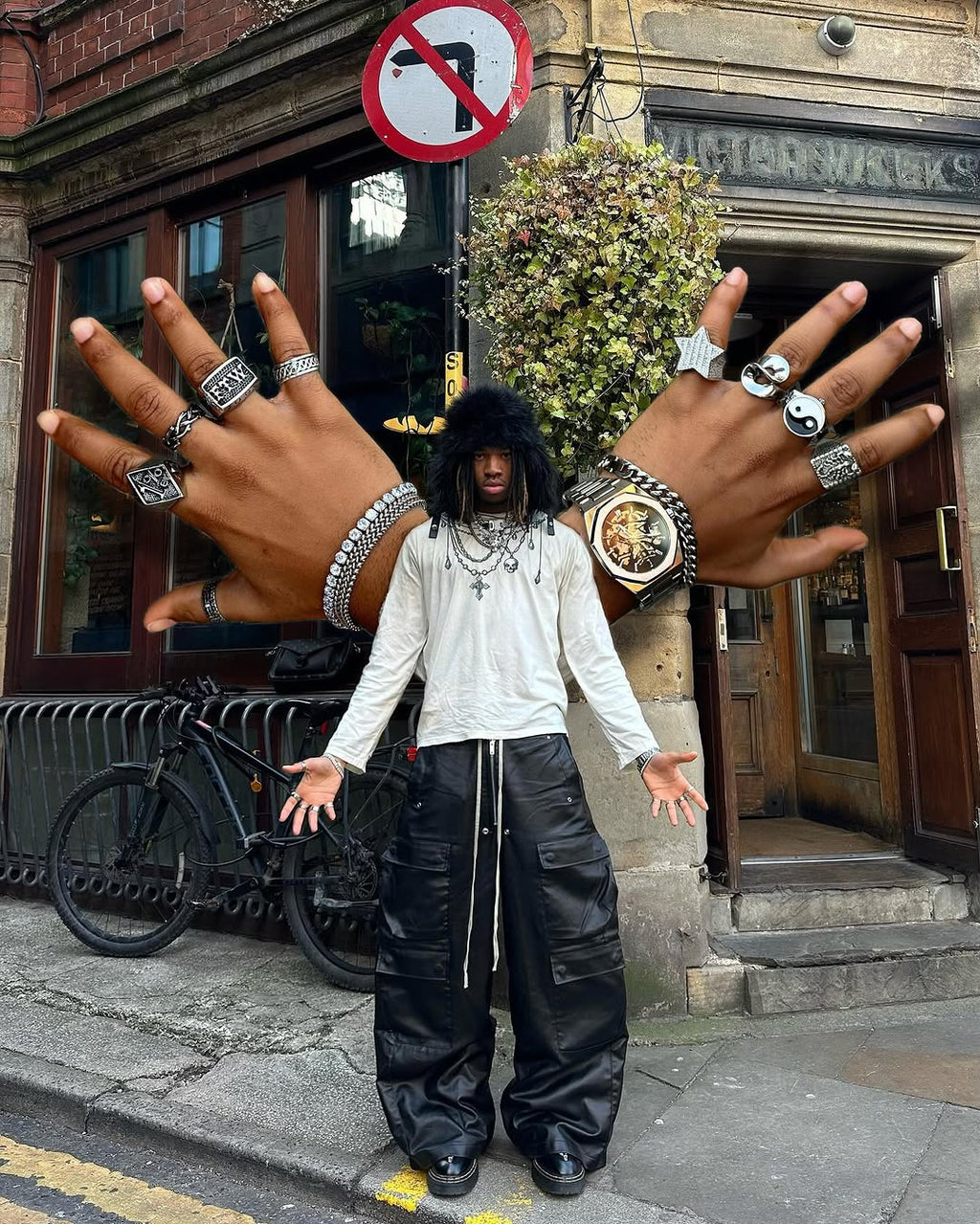 Matte Coated Big Pocket Cargo Pants