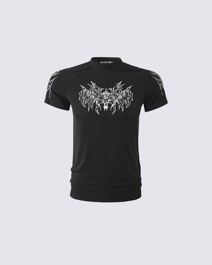 American Tribal Graphic Black Sports Tee
