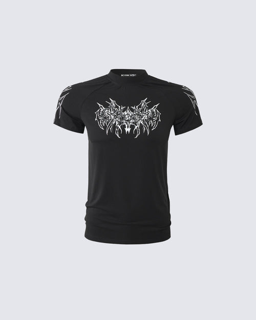 American Tribal Graphic Black Sports Tee