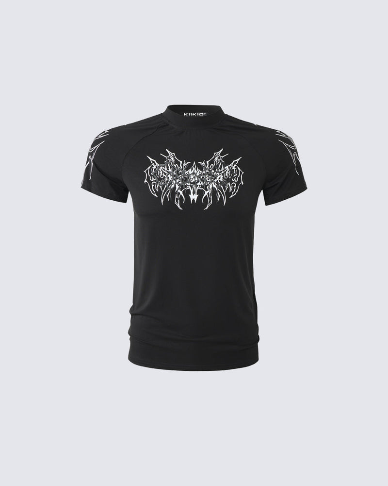 American Tribal Graphic Black Sports Tee