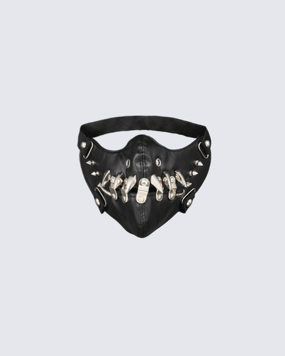 Punk Metal Rivet Leather Face Mask