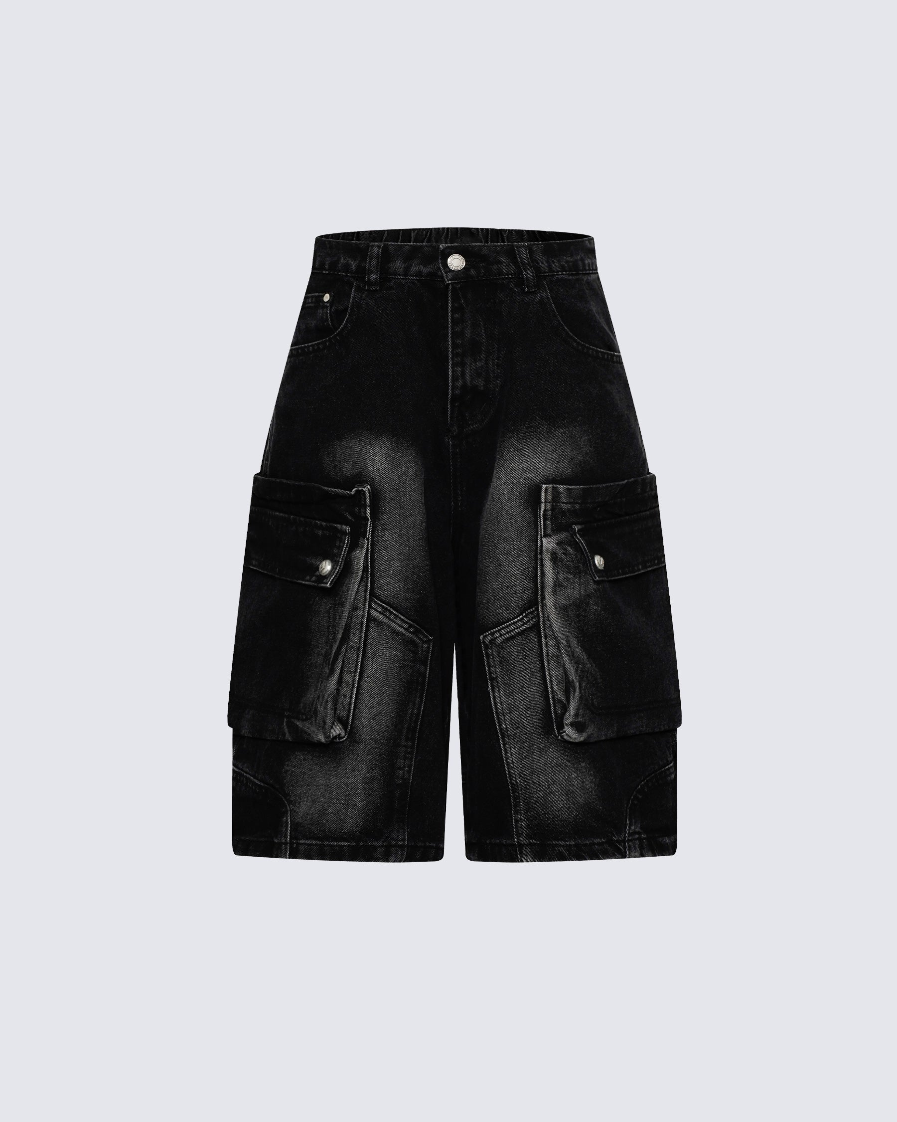 Vintage Washed Distressed Pocket Capri Pants