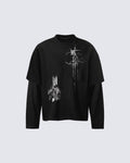 GRYFT Gothic Layered Graphic Long Sleeve T-Shirt