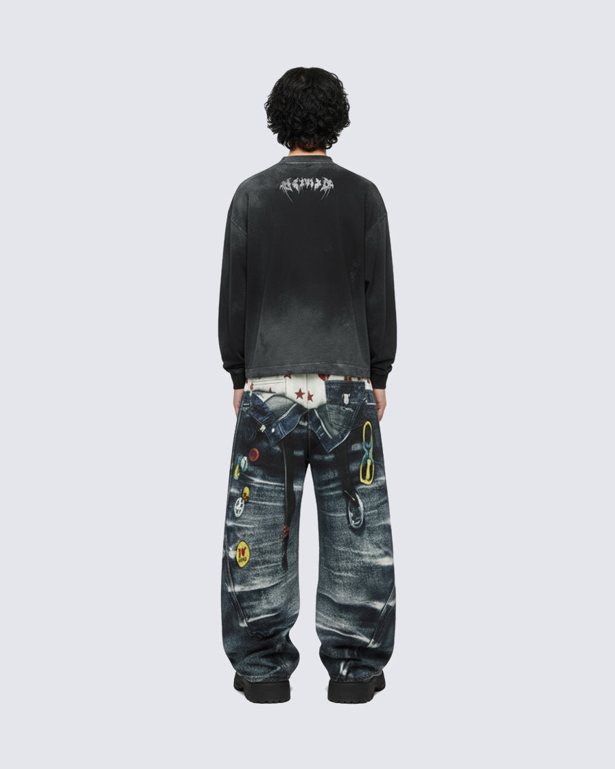 GRYFT Vintage Washed Graphic Long-Sleeve Tee