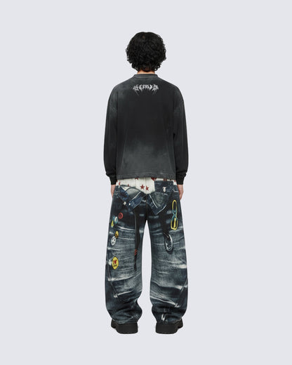 GRYFT Vintage Washed Graphic Long-Sleeve Tee