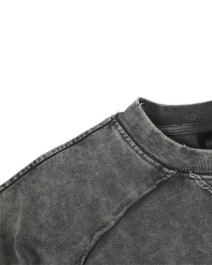 GRYFT Simple Washed Panel Seam Long-Sleeve T-Shirt