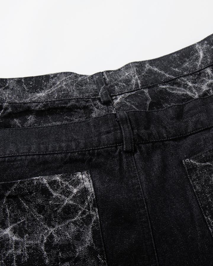 GRYFT High-Street Retro Textured Wide-Leg Jeans