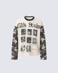 GRYFT Street Contrast Graphic Waffle Long Sleeve T-Shirt