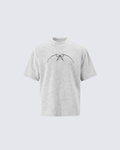 Studded Abstract Line Art Graphic Tee