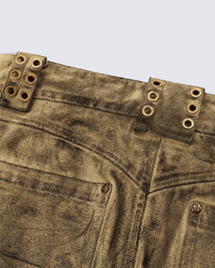 Tactical Textured Wide-Leg Cargo Pants