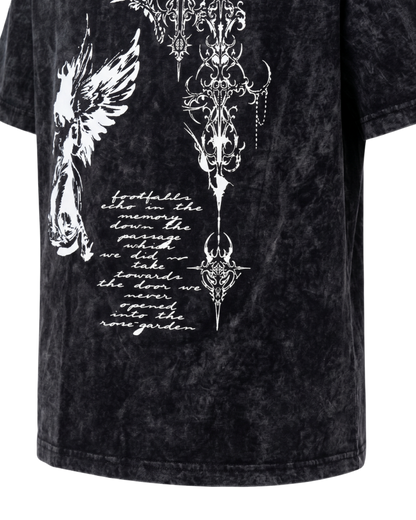 Grunge Angel & Script Graphic T-Shirt