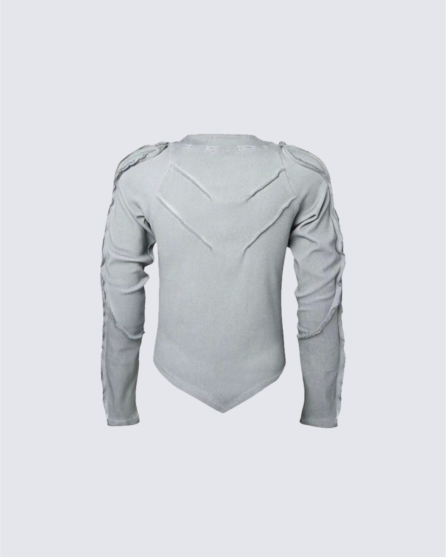 American Vintage Washed Distressed Moto Mecha Sweatshirt