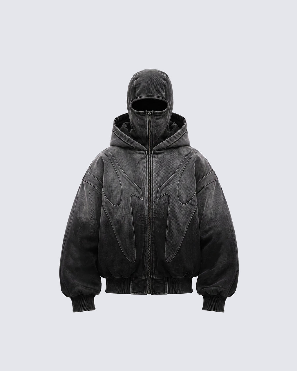 GRYFT Dark Gradient Washed Balaclava Hooded Sweatshirt