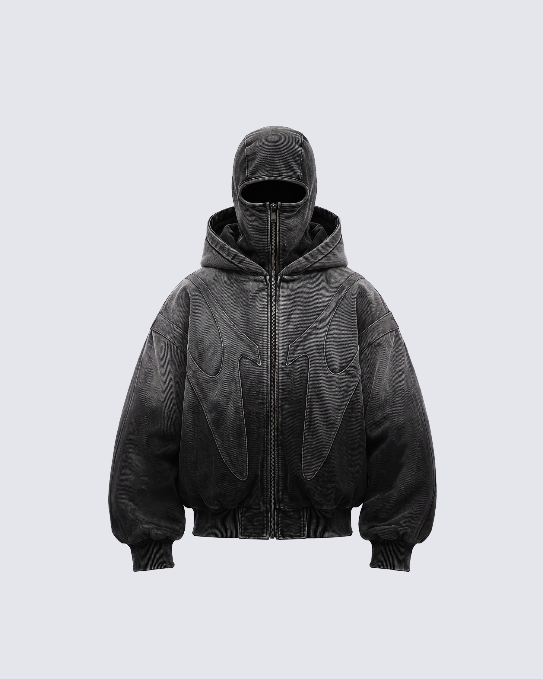 GRYFT Dark Gradient Washed Balaclava Hooded Sweatshirt