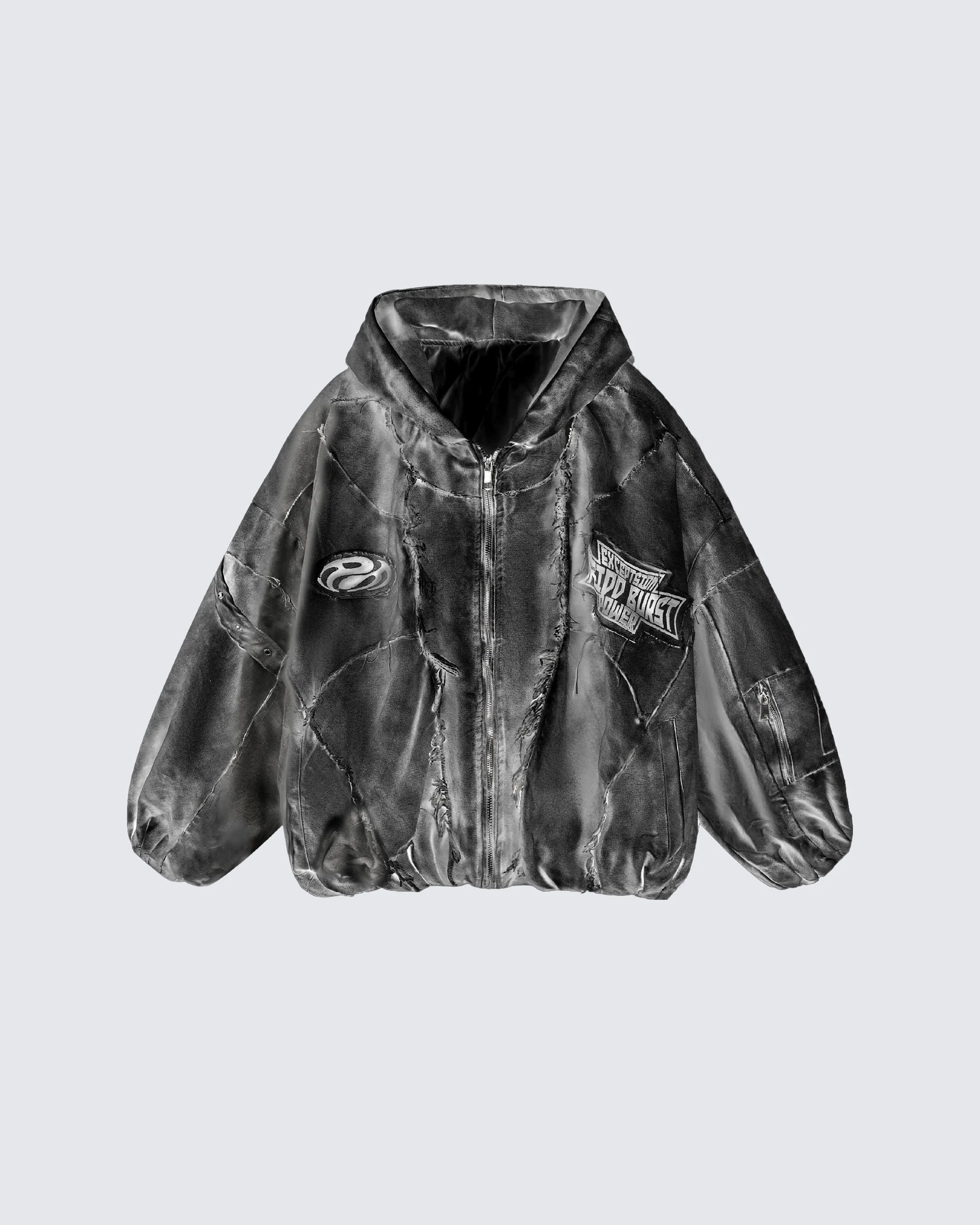 Washed Vintage Embroidered Sports Casual Tracksuit