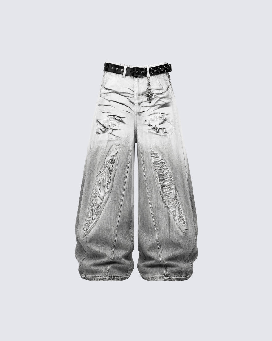 GRYFT Wasteland Distressed Scimitar Jeans