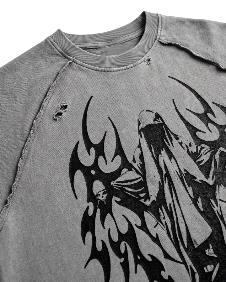 Grunge Angel Graphic Oversized T-Shirt