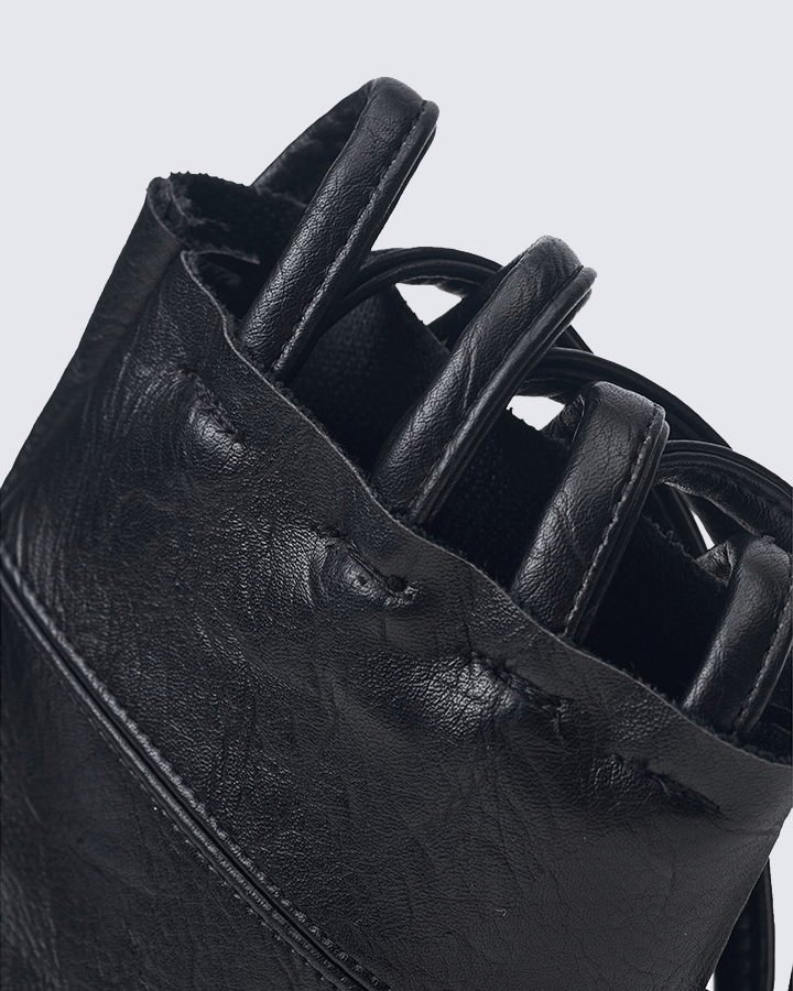 Gothic Punk Lace-Up Fingerless Faux Leather Gloves