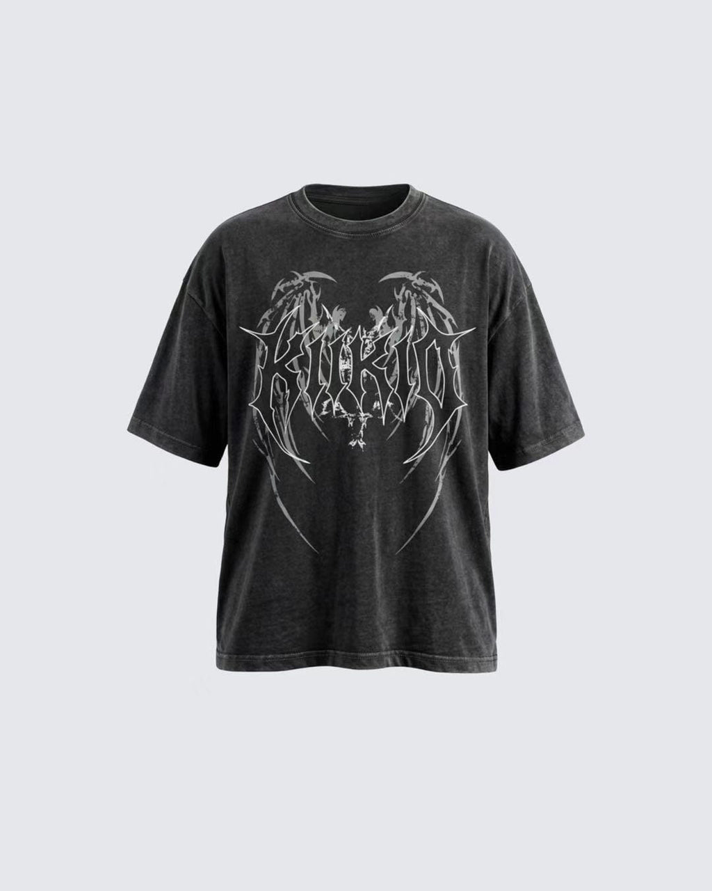 GRYFT American Vintage Washed Gothic Print T-Shirt