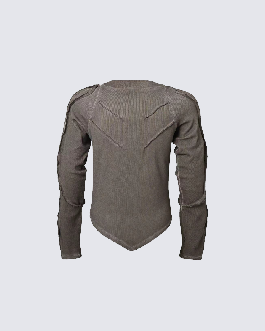 American Vintage Washed Distressed Moto Mecha Sweatshirt