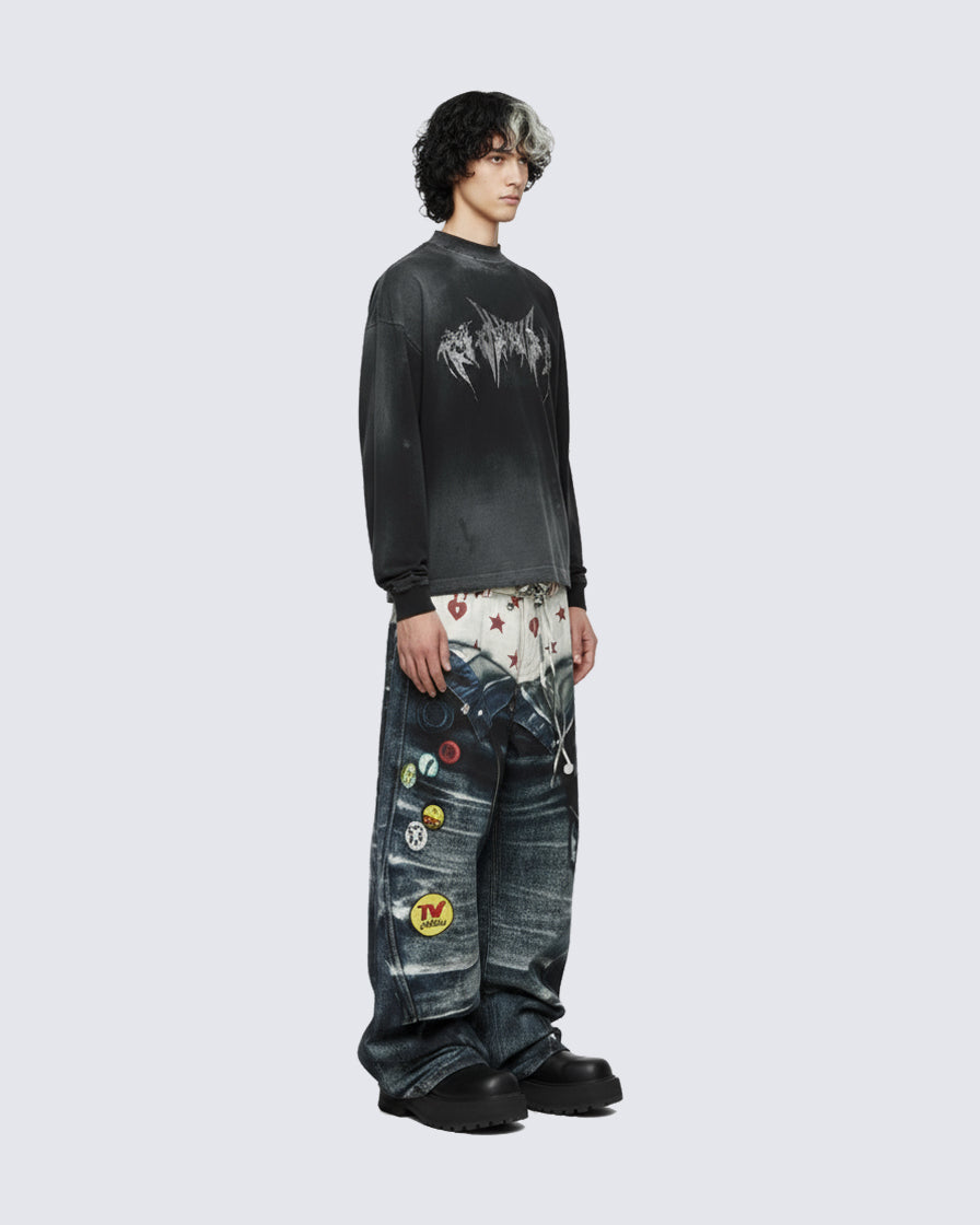 GRYFT Vintage Washed Graphic Long-Sleeve Tee