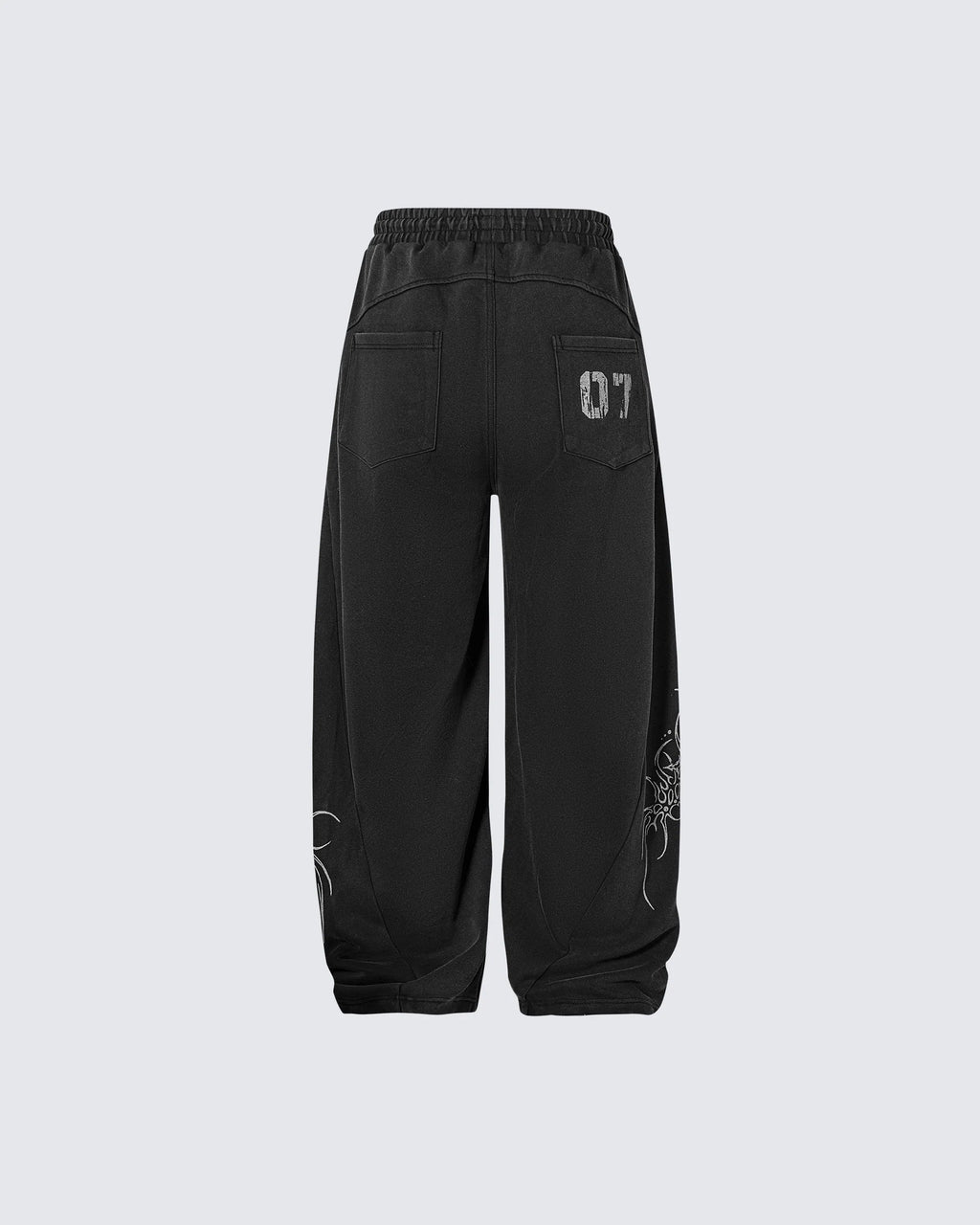 Gothic Print Loose Sports Casual Tracksuit