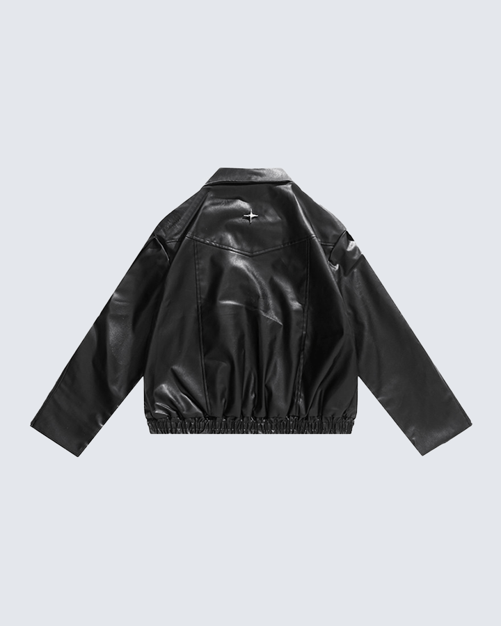 Heavy-Duty Deconstructed Studded Leather Jacket