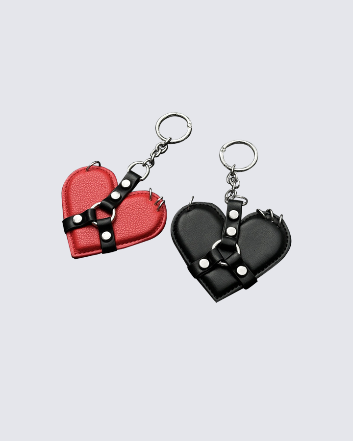 Heart Shaped Leather Bag Charm