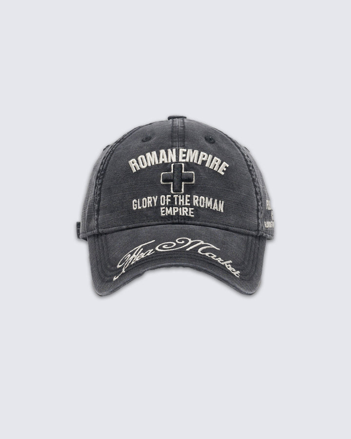 Vintage Washed Roman Letter Embroidery Baseball Cap