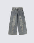 Baggy Star Patch Denim Jeans