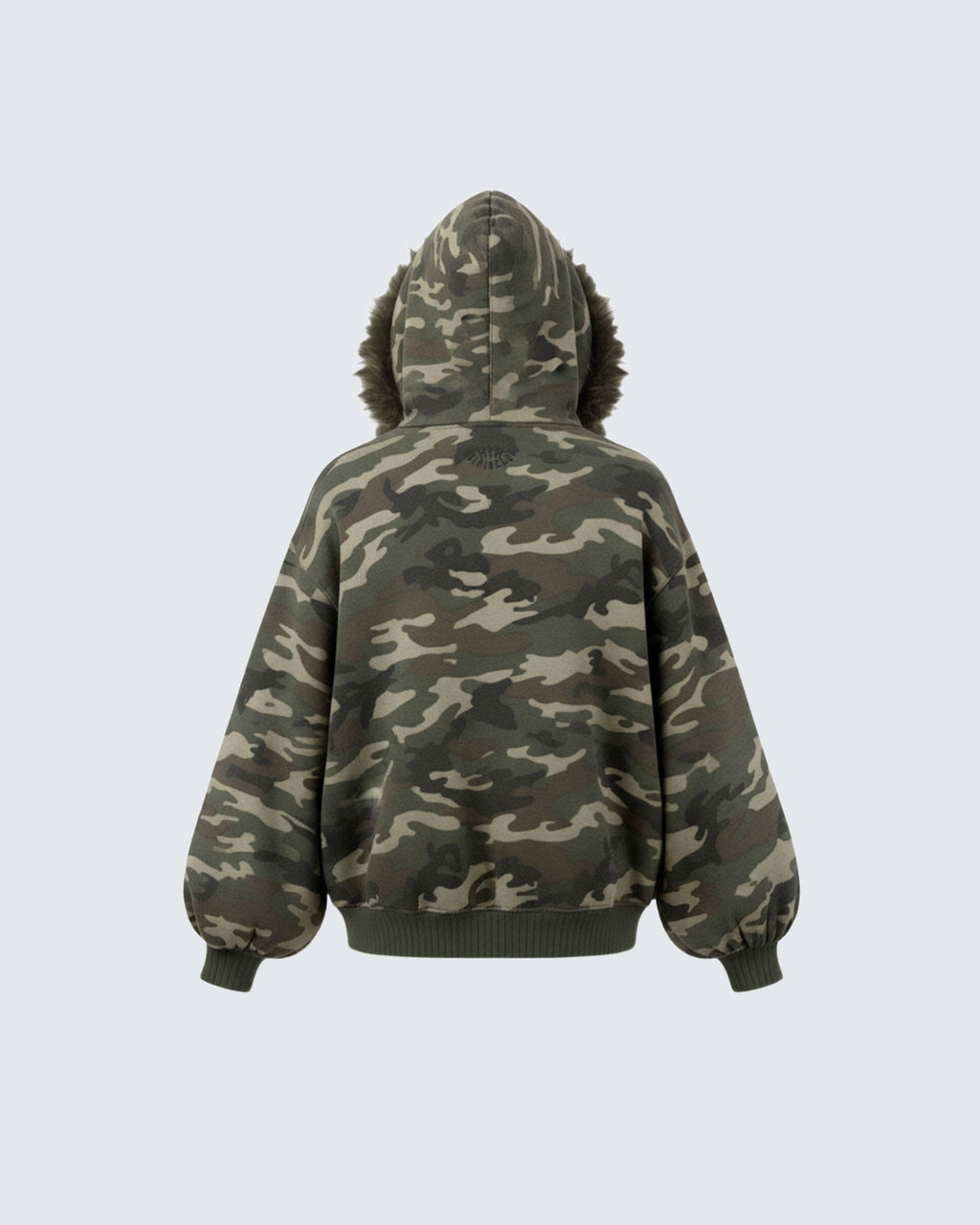 Camouflage Fur Collar Cotton Jacket