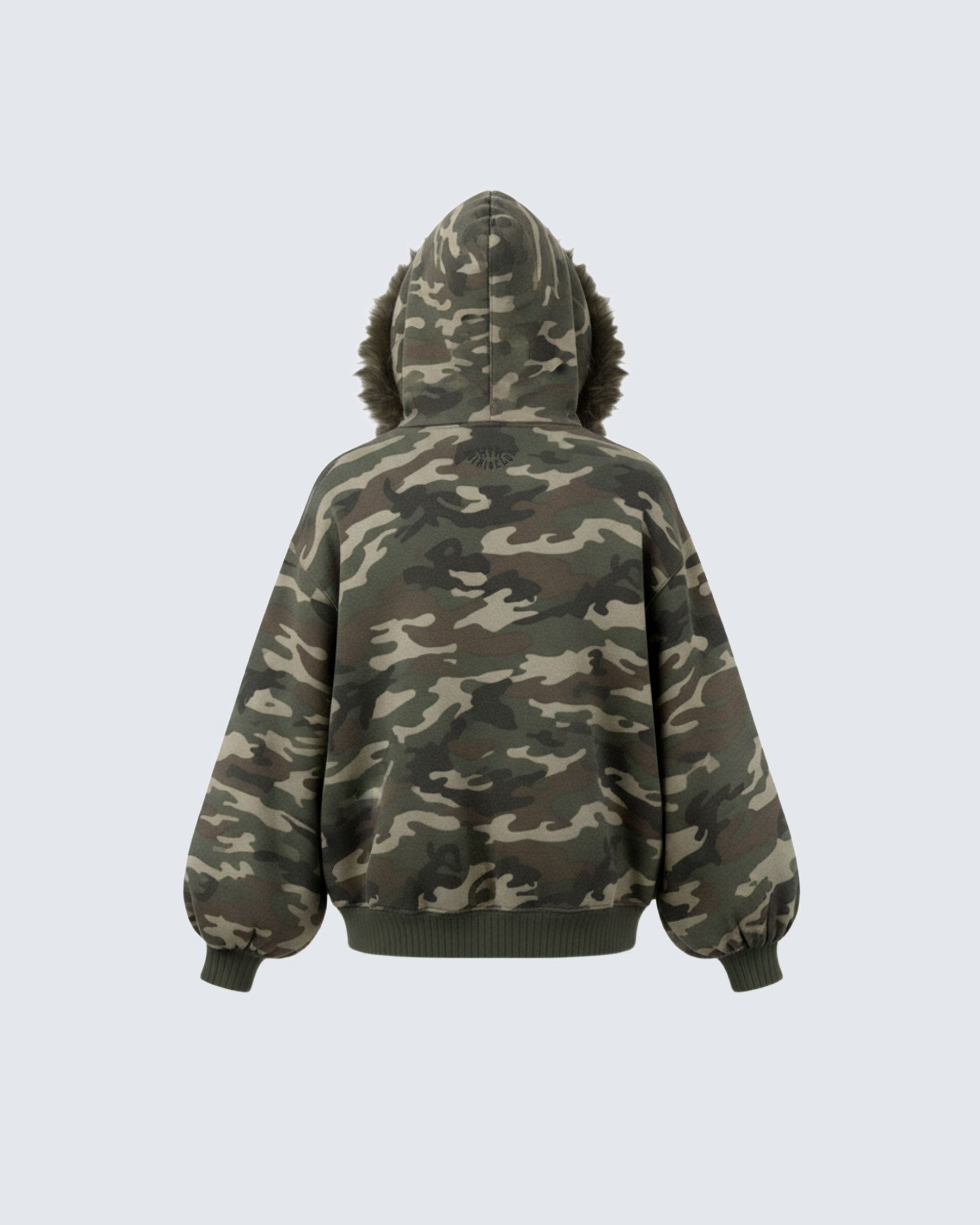 Camouflage Fur Collar Cotton Jacket