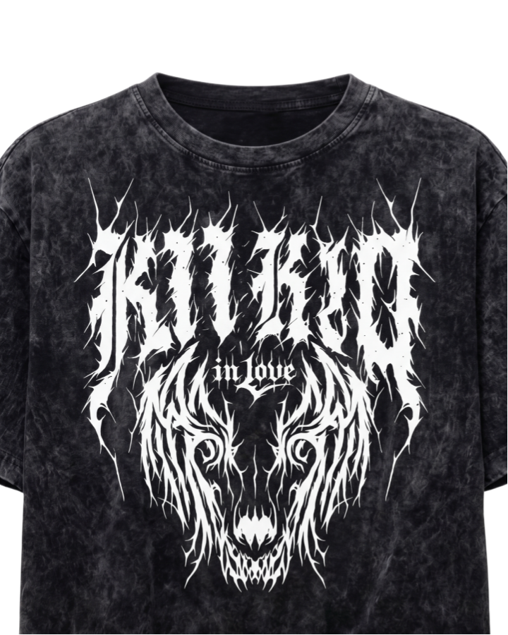 American Retro Distressed Skull Print T-Shirt