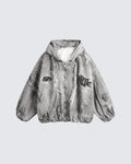 Washed Vintage Embroidered Sports Casual Tracksuit
