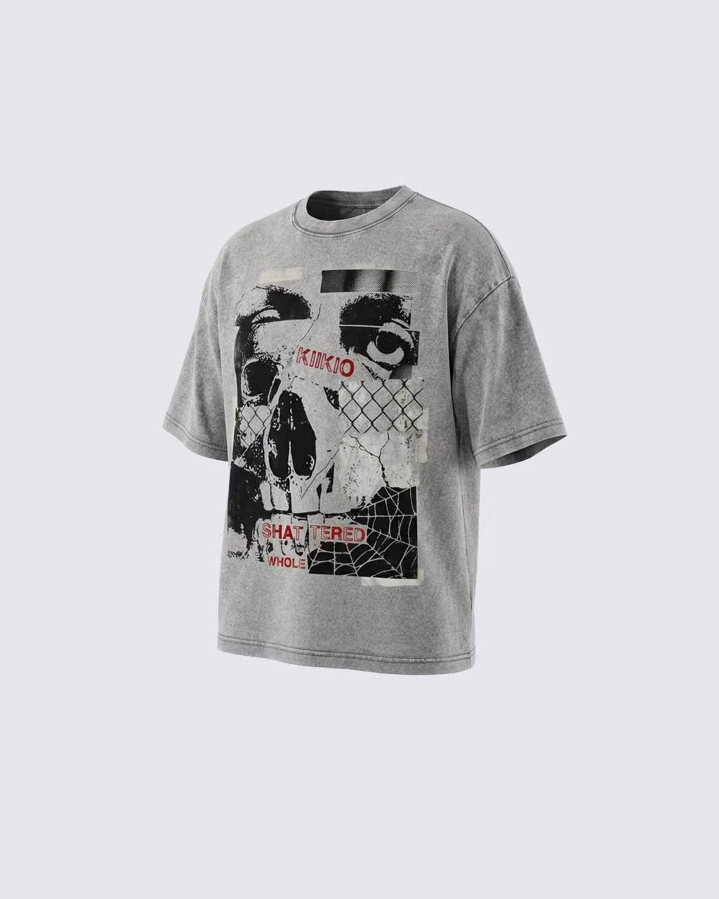 Vintage Washed Skull Graphic Oversized T-Shirt
