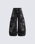 GRYFT Vintage Streetwear Distressed Cargo Jeans