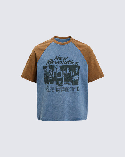 GRYFT Retro Washed Patchwork Tee